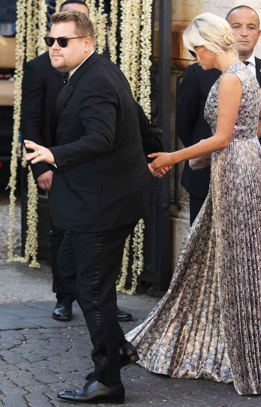 James Corden and wife Julia Carey at Misha Nonoo's Rome Wedding on September 20, 2019