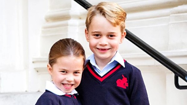 Prince George Princess Charlotte Pose Adorable 1st Day School Pic