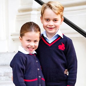Prince George Princess Charlotte Pose Adorable 1st Day School Pic