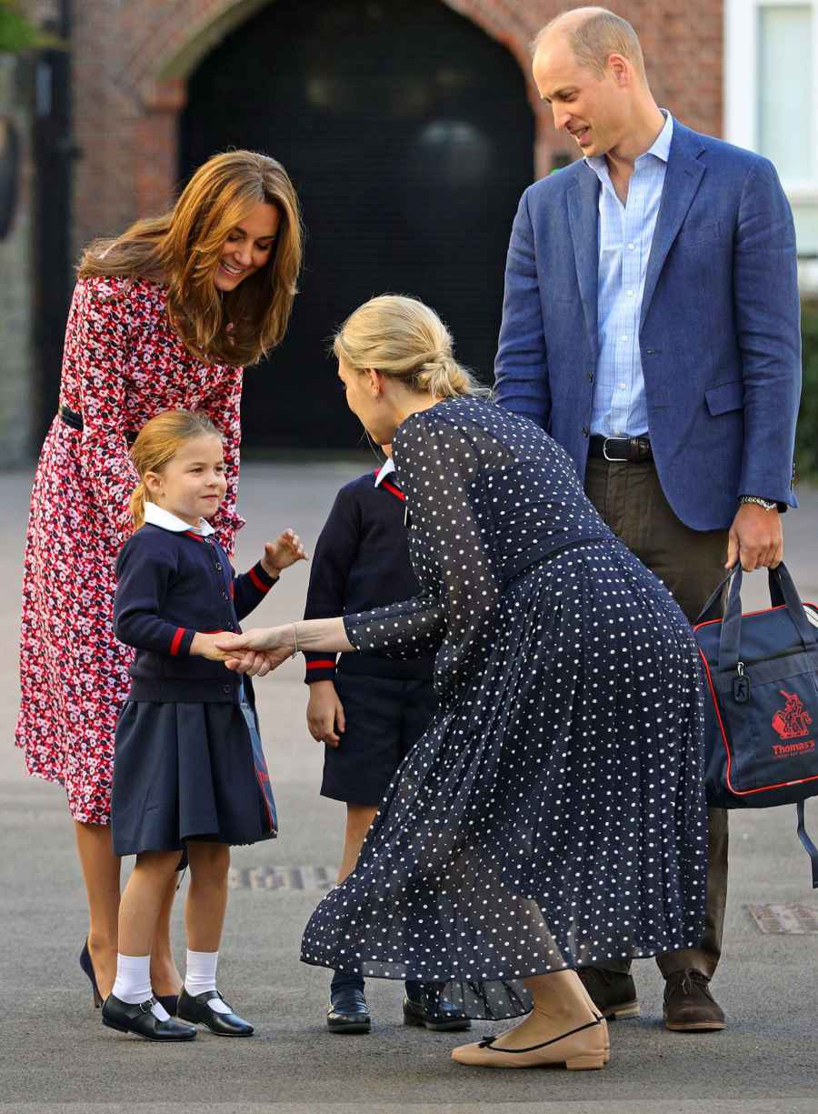 Princess Charlotte First Day of School With Prince George, Catherine Duchess of Cambridge, Prince William
