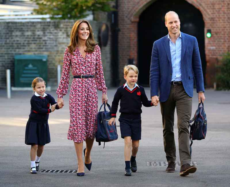 Princess Charlotte First Day of School With Prince George, Catherine Duchess of Cambridge, Prince William
