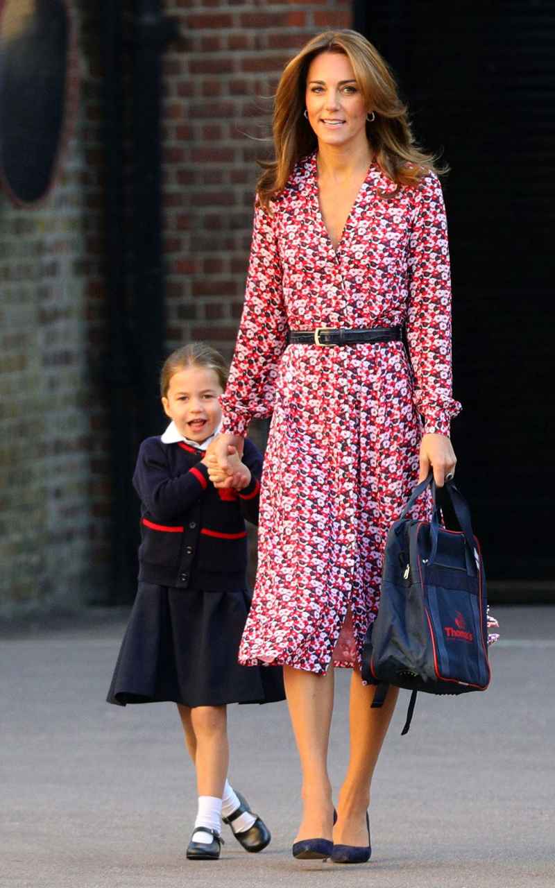 Princess Charlotte Shy First Day of School With Catherine Duchess of Cambridge
