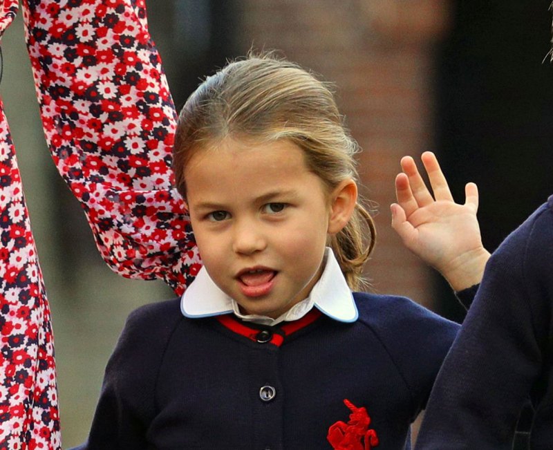 Princess-Charlotte-Sassiest-Faces Waving First Day of School