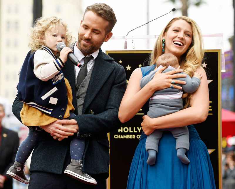 Ryan Reynolds and Blake Lively with their Two Chidlren at Hollywood Star Ceremony My Asshole Kids Don't Let Me Sleep