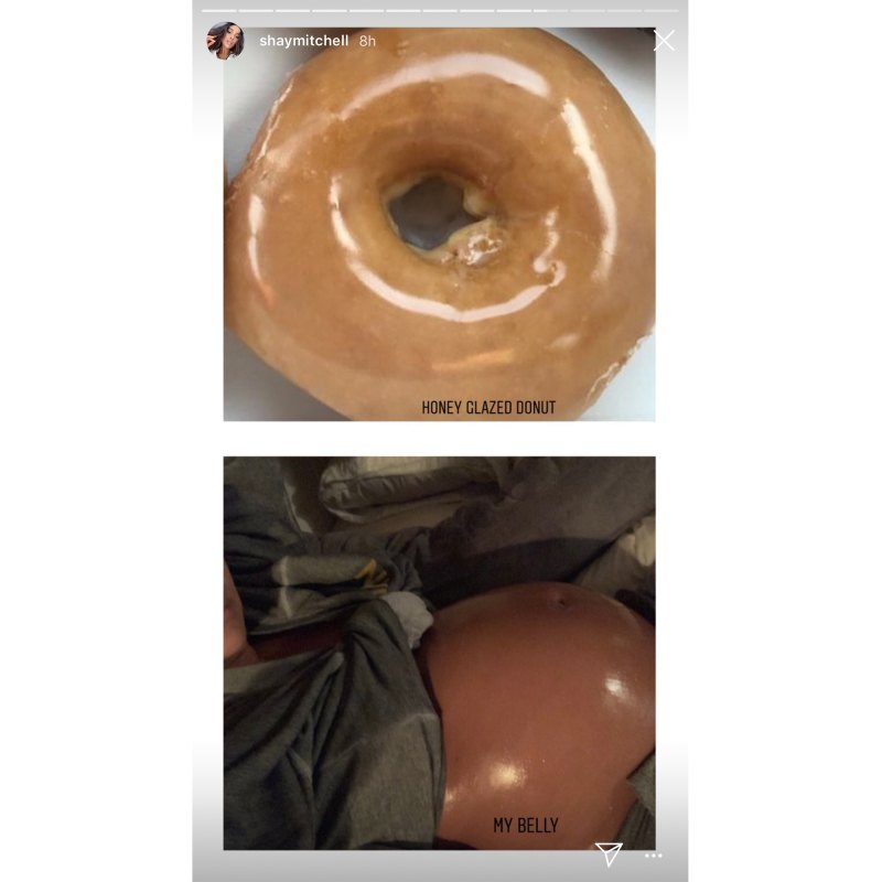 Shay Mitchell Pregnancy Doughnut Comparison