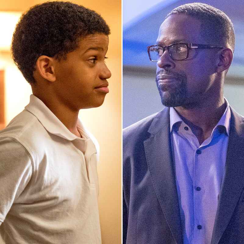 This Is Us Young And Old Flashback Lonnie Chavis as Young Randall Sterling K. Brown as Randall Pearson