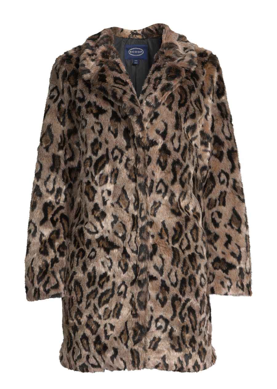 Walmart x Scoop Collection - Scoop Faux Fur Leopard Overcoat