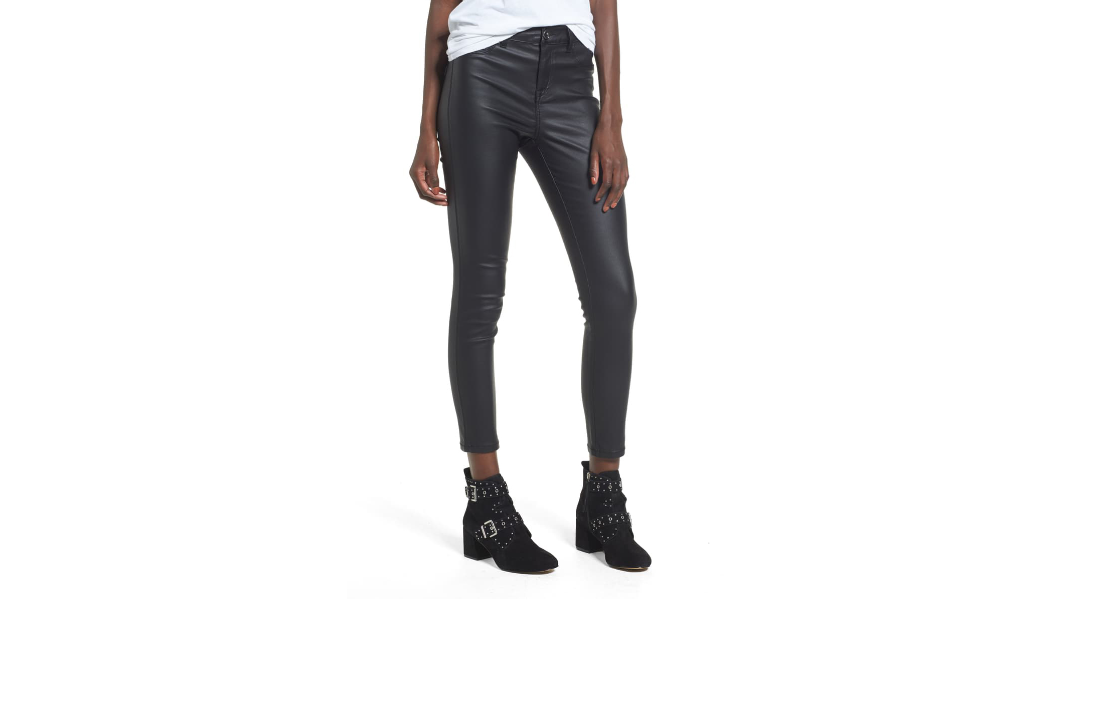 1822 Denim High Waist Coated Skinny Jeans