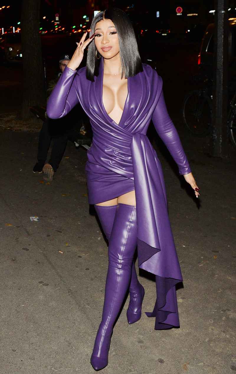 Cardi B Purple Leather Look September 30, 2019