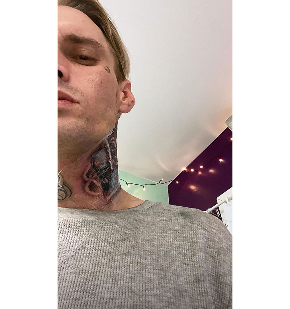 Aaron Carter Extends His Face Tattoo Instagram