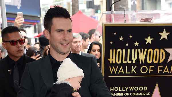 Adam Levine, Behati Prinsloo and Dusty Rose Levine Walk of Fame Red Carpet