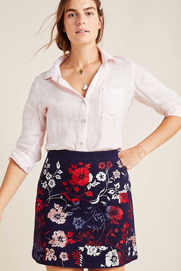 Alene Embroidered Mini Skirt