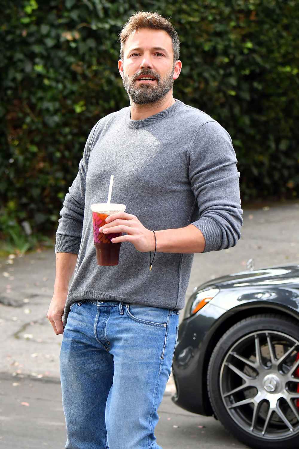 Ben Affleck Drinking Coffee Heads To Garner House