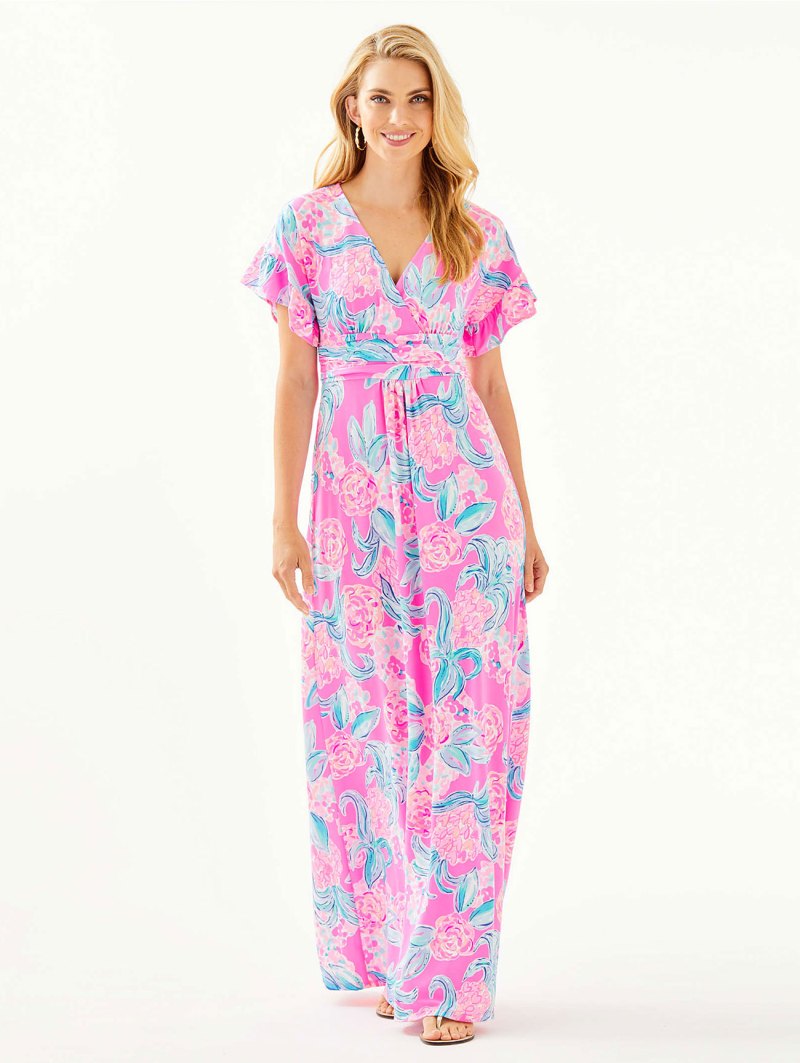 Breast Cancer Awareness Fashion and Beauty - Lilly Pulitzer Pinking Postivie Jessi Maxi Dress