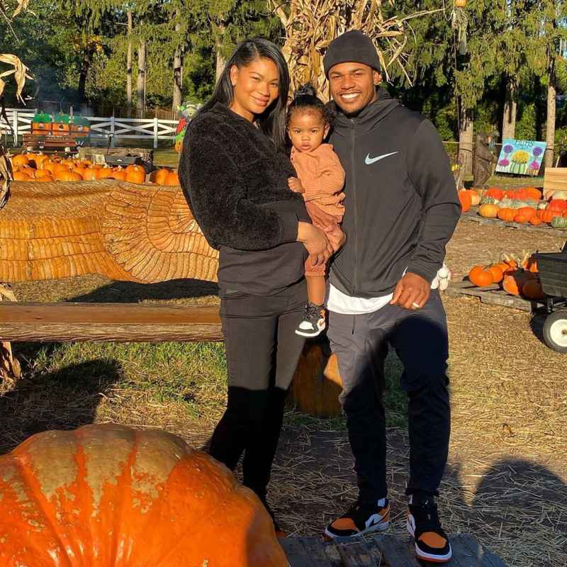 Chanel Iman and Sterling Shepard With Cali at Pumpkin Patch