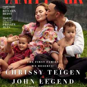 Chrissy Teigen, John Legend Pose With Luna and Miles Vanity Fair Cover December