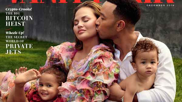 Chrissy Teigen, John Legend Pose With Luna and Miles Vanity Fair Cover December