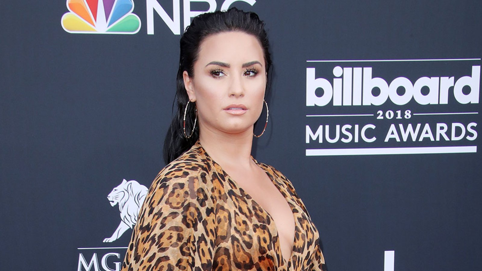 Demi Lovato Israel Backlash Animal Print Dress Red Carpet