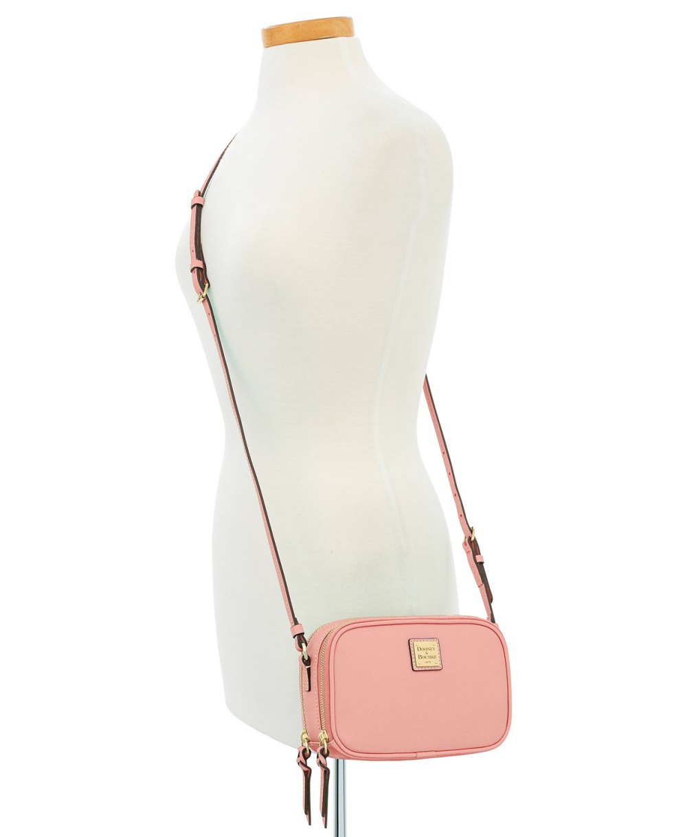 Dooney & Bourke Saffiano Leather Sawyer Crossbody pink