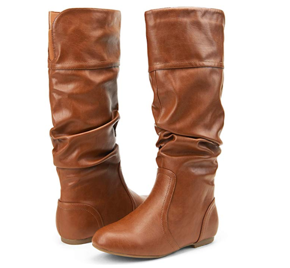 JEOSSY Women's Mid Calf Slouch Boots
