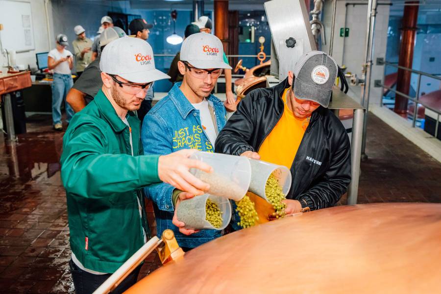 Jonas Brothers Bros Kevin Jonas, Joe Jonas and Nick Jonas Coors Light Beer