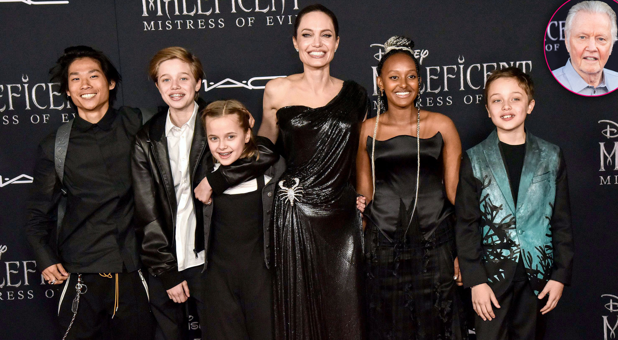 Jon Voight Gushes Over ‘Good Mommy’ Angelina Jolie as She Attends ‘Maleficent Mistress of Evil’ Premiere With Kids Promo
