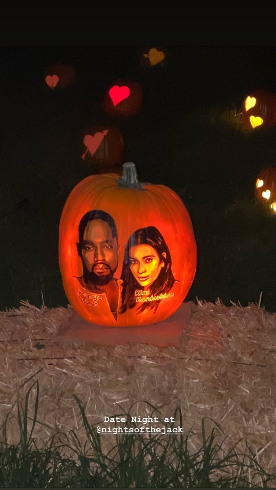 Kanye West and Kim Kardashian Nights of the Jack Fall Family Fun Gallery Halloween Carved Pumpkin