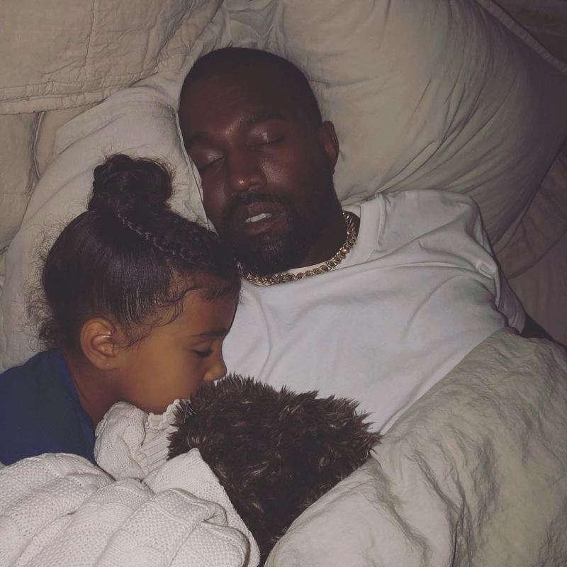 Kanye West Naps With Daughter North