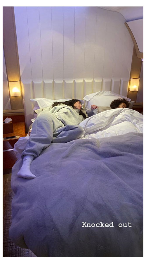 Kim Kardashian Instagram Saint Bed Airplane Ride Home From Armenia