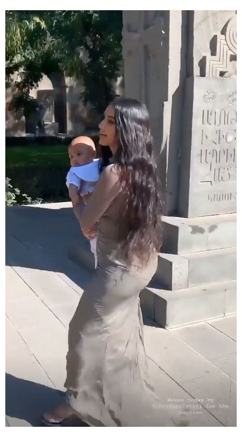 Kim Kardashian carried Psalm into church for baptism