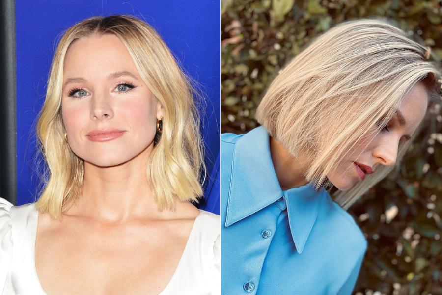 Kristen Bell Hair Change Instagram Short to Blunt Bob