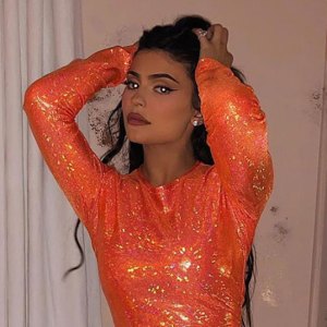 Kylie Jenner Orange Jumpsuit October Instagram October 2, 2019