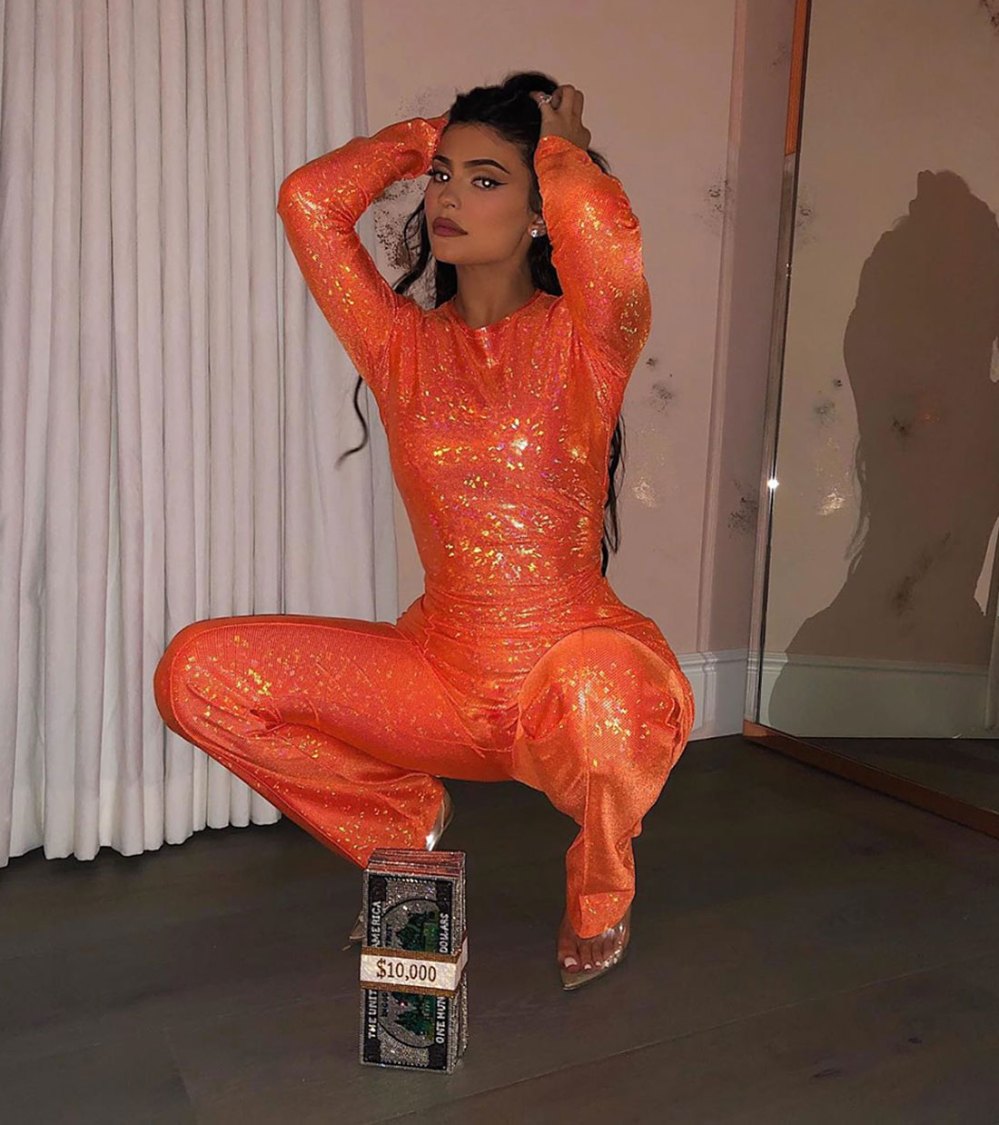 Kylie Jenner Orange Jumpsuit October Instagram October 2, 2019