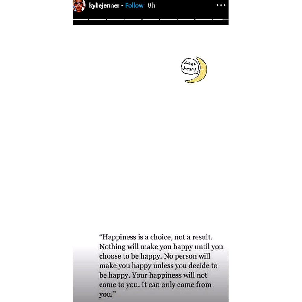 Kylie Jenner Shares Cryptic Quote About Happiness After Travis Scott Split