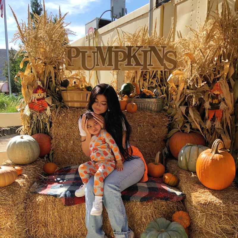 Kylie Jenner, Stormi, True at Pumpkin Patch Fall Farm