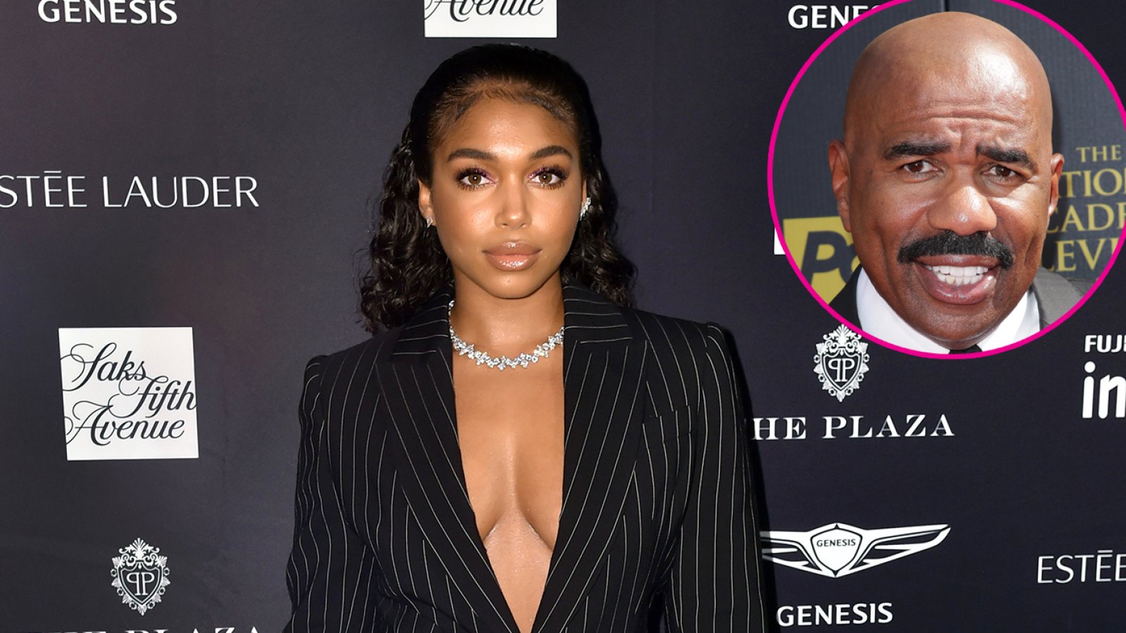 Lori Harvey Arrested for Hit and Run After Car Accident Fashion Week Black Pinstripe Suit Steve Harvey