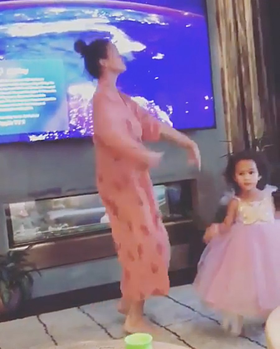 Luna Legend Dances with Mom Chrissy Teigen in a Princess Dress
