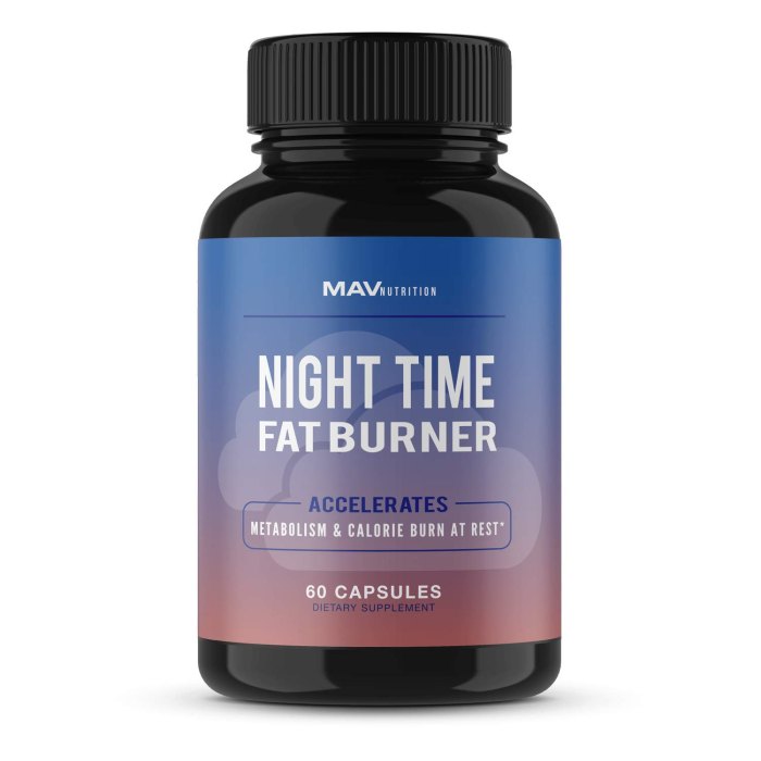 MAV Nutrition Night Time Fat Burner bottle