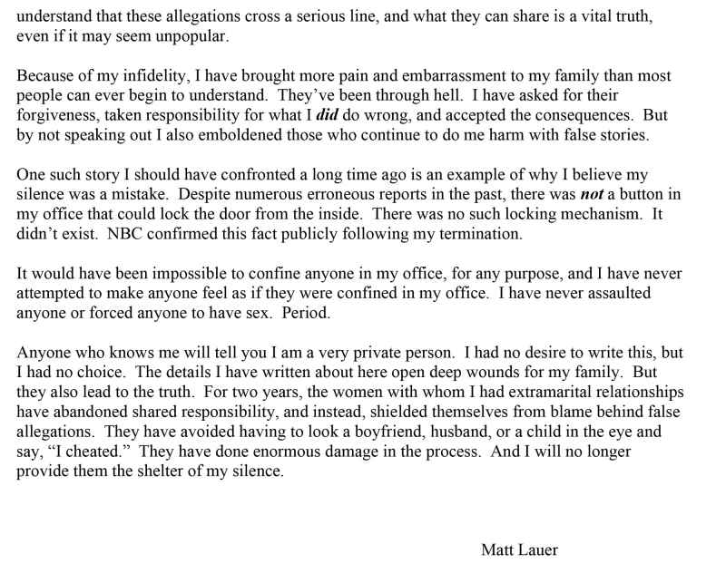 Matt Lauer Open Letter Page 3