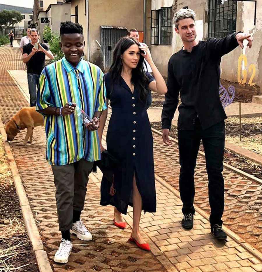 Meghan Markle Africa Tour Looks Navy Dress September 30, 2019
