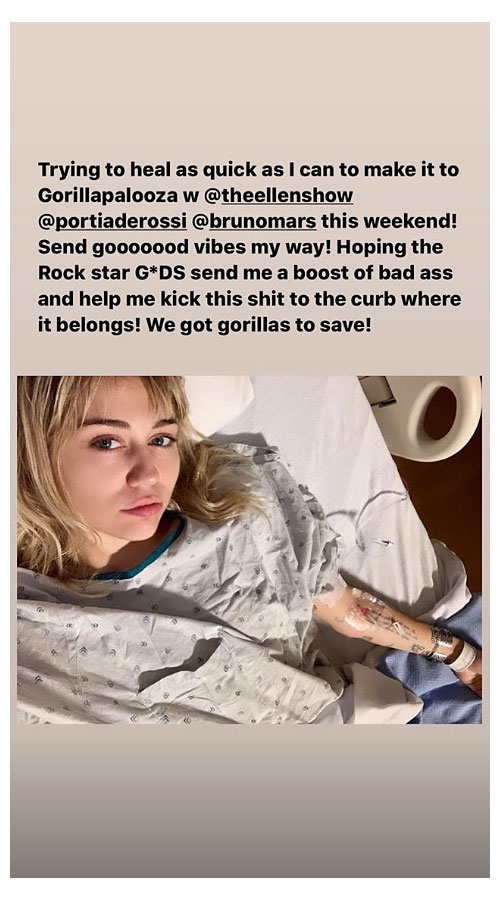 Miley Cyrus Hospitalized After Tonsillitis Diagnosis