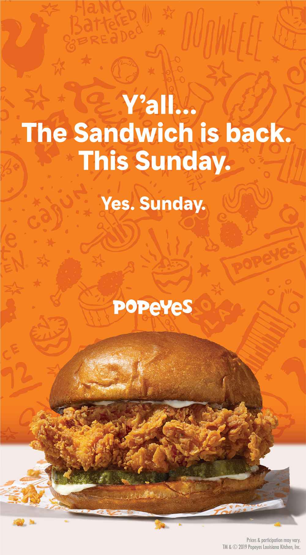 Popeyes Chicken Sandwich to Return to Restaurants Nationwide