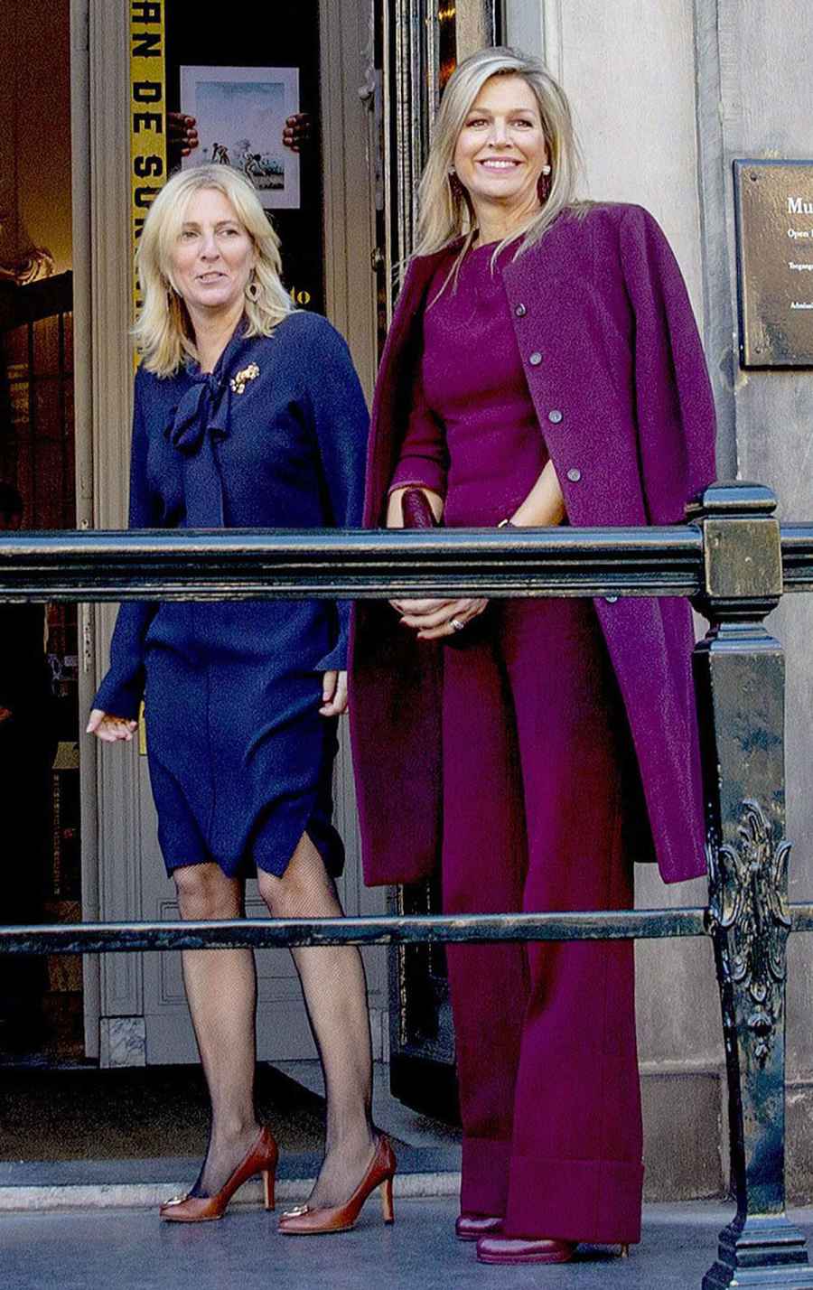 Queen Maxima Monochrome Plum Look October 31, 2019