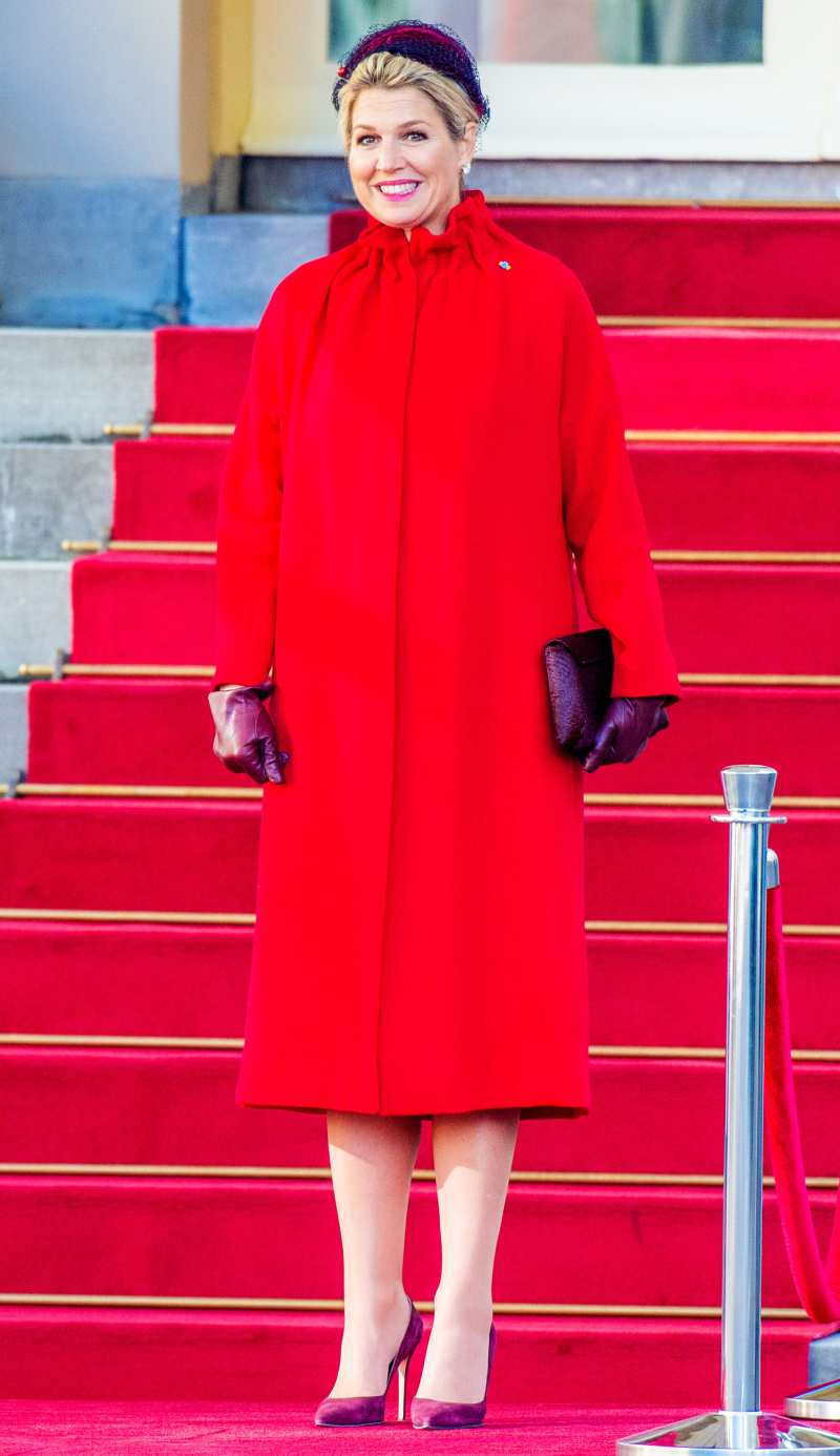 Queen Maxima Red Coat Dress October 29, 2019
