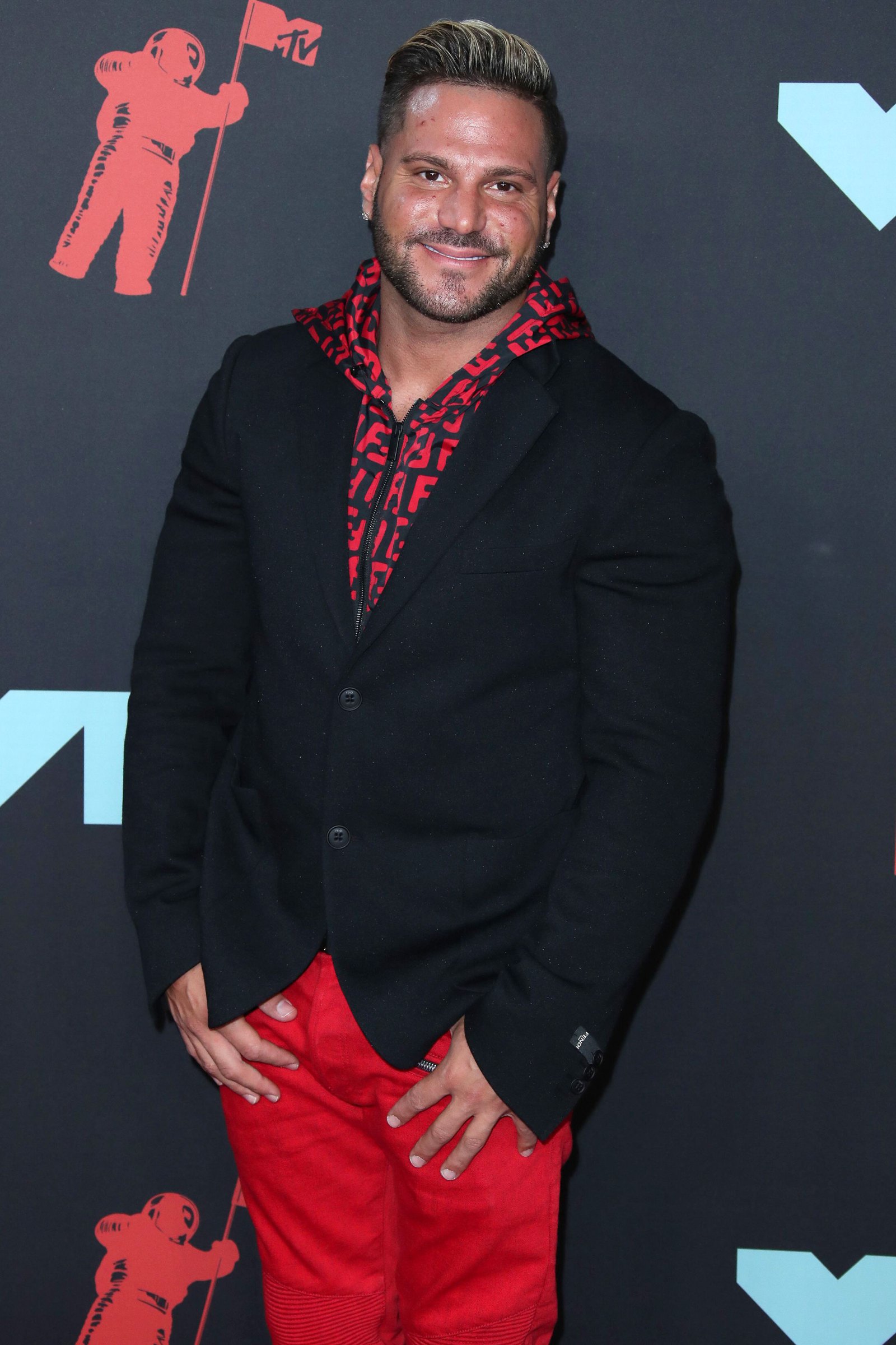Ronnie Ortiz-Magro Released From Jail Red Pants Black Jacket