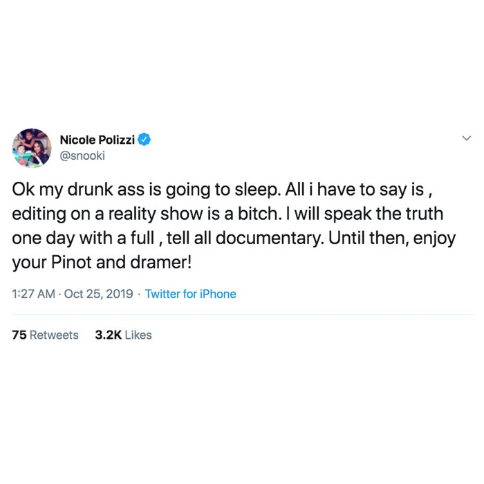 Snooki Drunk-Tweets Jersey Shore Meltdown Blames Editing