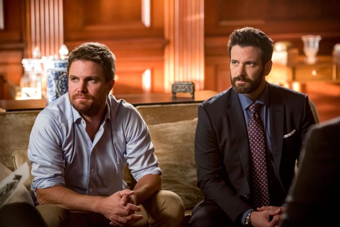 Stephen Amell as Oliver Queen Green Arrow and Colin Donnell as Tommy Merlyn Arrow Recap Arrowverse