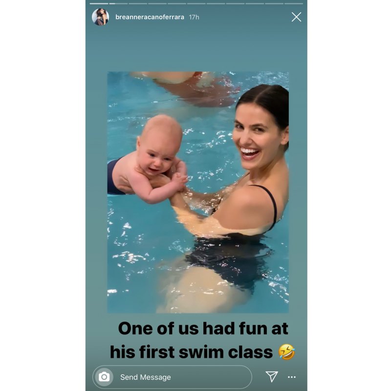 Swimming Celeb Babies Jerry Ferrara and Breanne Racano