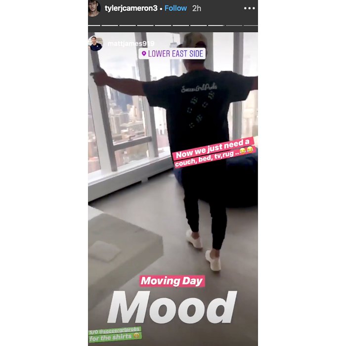 Tyler Cameron Moves Into His New Apartment in NYC