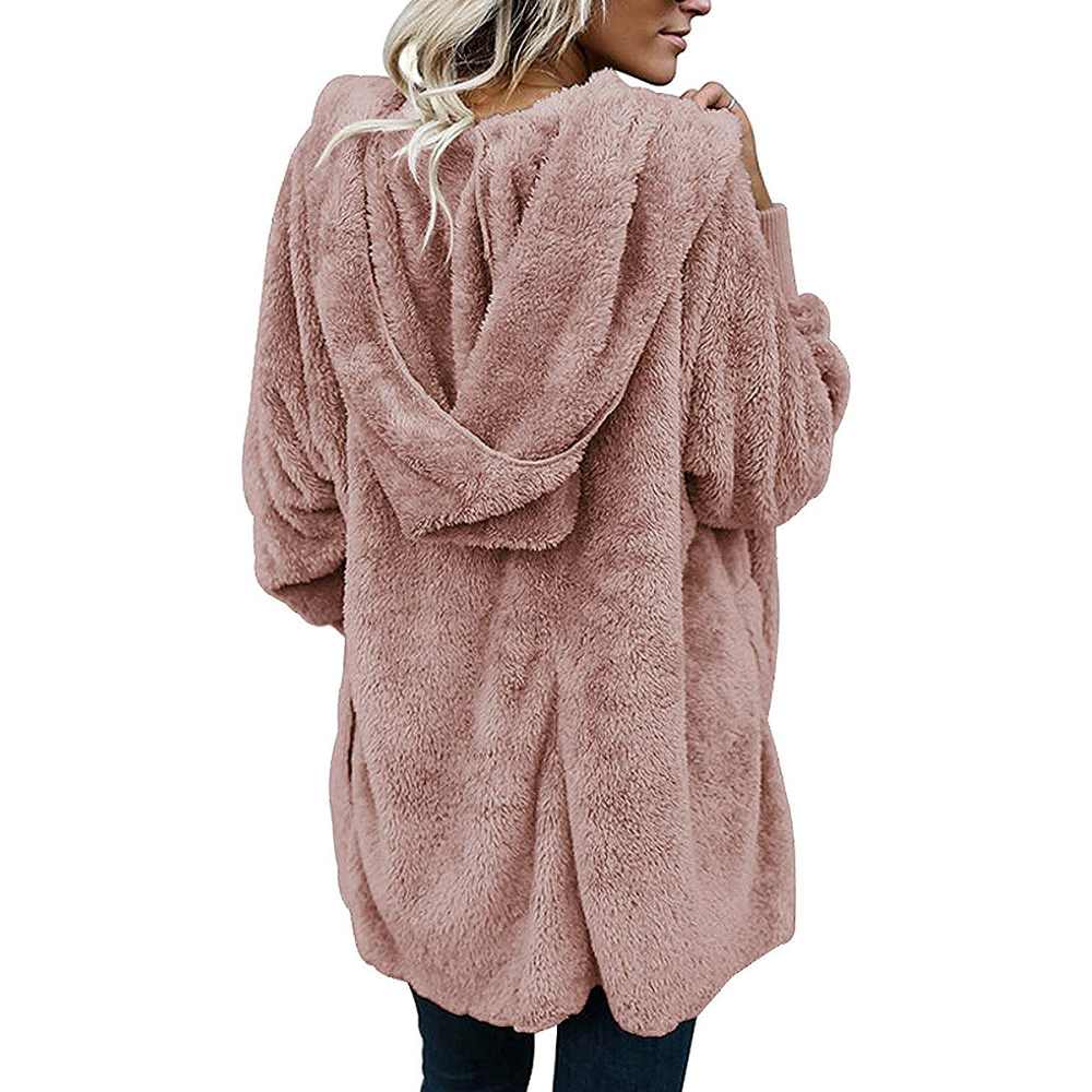 Dokotoo Womens Fuzzy Hooded Cardigan